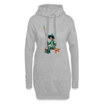 GreenVagrant, le vagabond vert - Sweat-shirt à capuche long Femme - gris chiné - Devant
