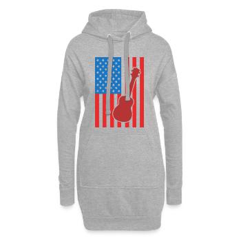 Ukulele USA Flagge - Hoodie-Kleid - Grau meliert - Vorne