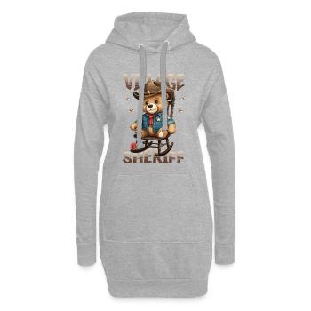Ours le shérif du village - Sweat-shirt à capuche long Femme - gris chiné - Devant