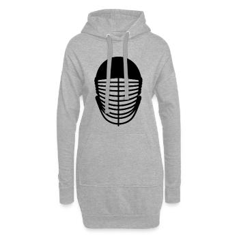 Masque d’escrime - Sweat-shirt à capuche long Femme - gris chiné - Devant