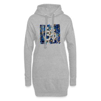 om e 16 - Sweat-shirt à capuche long Femme - gris chiné - Devant