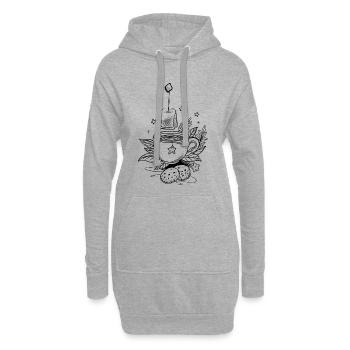 Tasse à thé avec Earl Grey et sachet de thé - Sweat-shirt à capuche long Femme - gris chiné - Devant