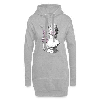 🗽 Rebellische Venus - Hoodie-Kleid - Grau meliert - Vorne