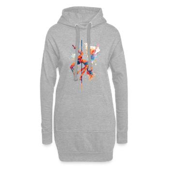 Pole Dance Poledancerin Aquarell Farbe Geschenk - Hoodie-Kleid - Grau meliert - Vorne