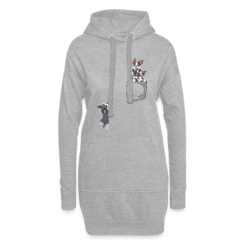 conception ludique de bande dessinée de poche Boston Terrier - Sweat-shirt à capuche long Femme - gris chiné - Devant