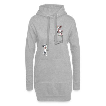 Verspielte Tasche für französische Bulldoggen - Hoodie-Kleid - Grau meliert - Vorne