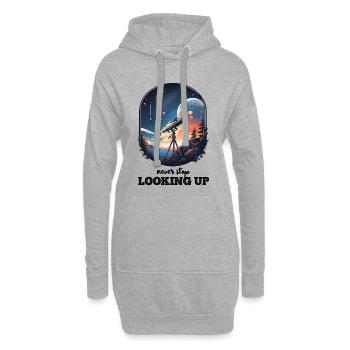 Never Stop Looking Up Espoir et Inspiration - Sweat-shirt à capuche long Femme - gris chiné - Devant