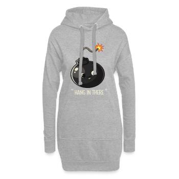 Kawaii Explodierende Bombe Comic Design - Hoodie-Kleid - Grau meliert - Vorne