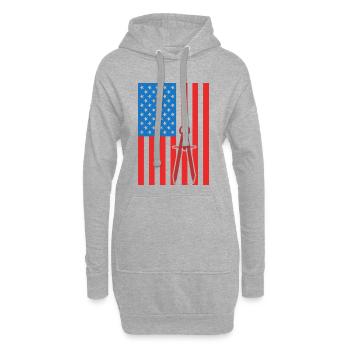 4 juillet États-Unis Architecture - Sweat-shirt à capuche long Femme - gris chiné - Devant