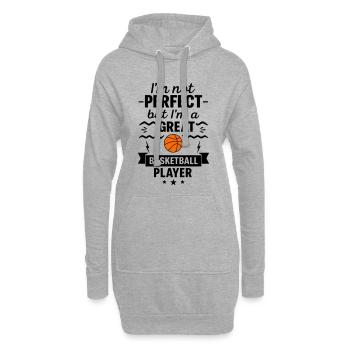 Nicht perfekt aber ein super Basketballer - Hoodie-Kleid - Grau meliert - Vorne