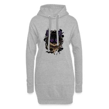 Cat Torn Cloth - Sweet Gothic - Hoodie Dress - heather grey - Front