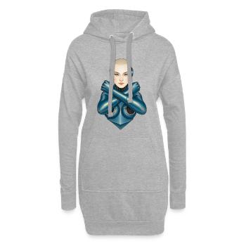 ICH BIN EIN NERD #1 – Geek & Science-Fiction - Hoodie-Kleid - Grau meliert - Vorne