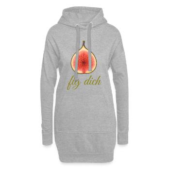 Jeux de mots lâches Fig Your Humour - Sweat-shirt à capuche long Femme - gris chiné - Devant