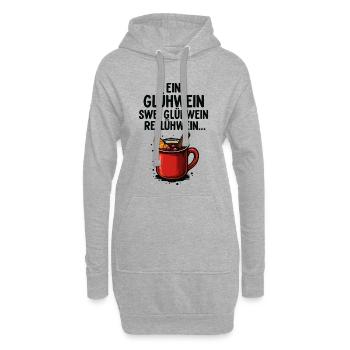Un vin chaud, deux vins chauds – Noël drôle - Sweat-shirt à capuche long Femme - gris chiné - Devant