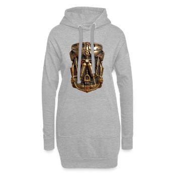 CYBORG-RÜSTUNG – Steam Punk'n'Roll - Hoodie-Kleid - Grau meliert - Vorne