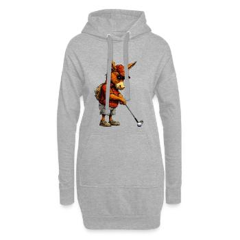 Golfspieler Esel - Hoodie-Kleid - Grau meliert - Vorne