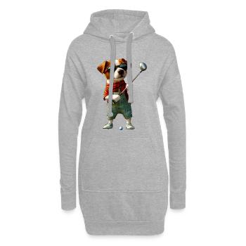 Chien Golf Jack Russell - Sweat-shirt à capuche long Femme - gris chiné - Devant