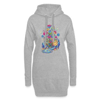 Jungbrunnen Quelle Fluss Traumlandschaft Glück - Hoodie-Kleid - Grau meliert - Vorne