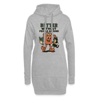Mieux vaut sans gens autour de moi - Sweat-shirt à capuche long Femme - gris chiné - Devant
