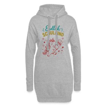Endlich Schulkind Unicornenfreude - Hoodie-Kleid - Grau meliert - Vorne