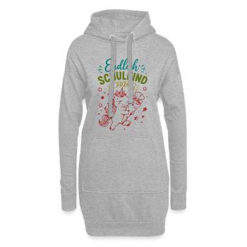 Endlich Schulkind 2026 Unicorn - Hoodie-Kleid - Grau meliert - Vorne