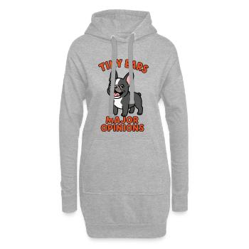 Tiny Ears Wichtige Meinungen Französischer Bulldogge - Hoodie-Kleid - Grau meliert - Vorne