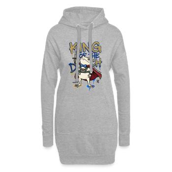 Frog King Ditch D20 RPG Amphibian Knight Art - Hoodie Dress - heather grey - Front