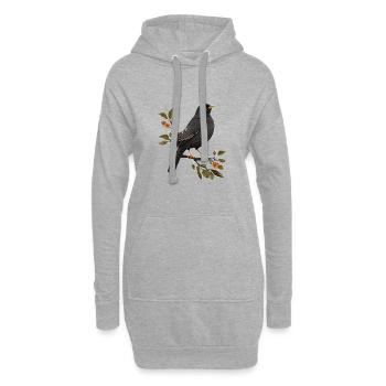 Merle - Sweat-shirt à capuche long Femme - gris chiné - Devant