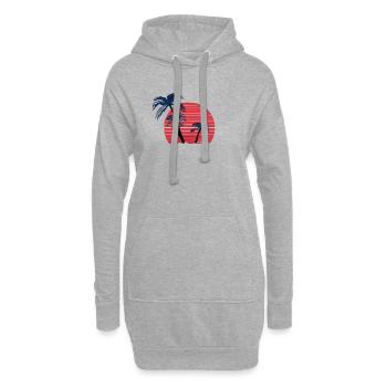 Sonnenuntergang mit Palmen - Hoodie-Kleid - Grau meliert - Vorne