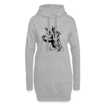 FRANÇAIS FIL DE LA COURONNE Chien Chien Chasse Wilsigns - Sweat-shirt à capuche long Femme - gris chiné - Devant