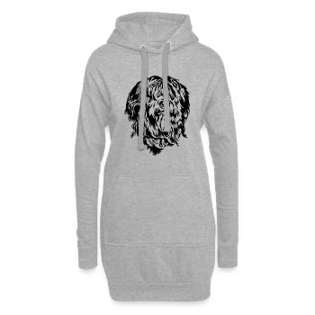 BRIARD Chien Chiens Portrait Chien Pedigree Chien Wilsigns - Sweat-shirt à capuche long Femme - gris chiné - Devant