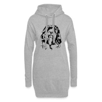 Tibetan Terrier Portrait Chien Portrait Chien Wilsigns - Sweat-shirt à capuche long Femme - gris chiné - Devant