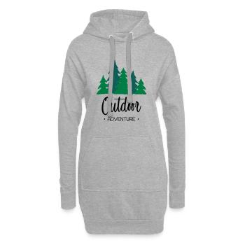Outdoor Adventure - Sweat-shirt à capuche long Femme - gris chiné - Devant