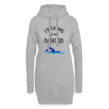 J'peux pas j'ai natation - Sweat-shirt à capuche long Femme - gris chiné - Devant