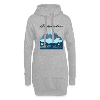 Großglockner austria Skifahren Geschenk Urlaub - Hoodie-Kleid - Grau meliert - Vorne