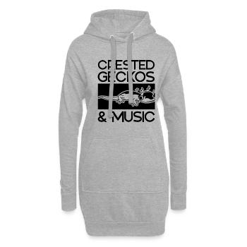 Geckos huppés et notes de musique : de jolis - Sweat-shirt à capuche long Femme - gris chiné - Devant