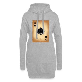Jeu de cartes Spades Ace Carnaval HARIZ Kostuem Koeln - Sweat-shirt à capuche long Femme - gris chiné - Devant
