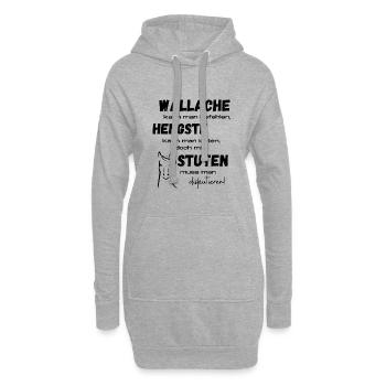 Wallache Hengste Stuten - Hoodie-Kleid - Grau meliert - Vorne