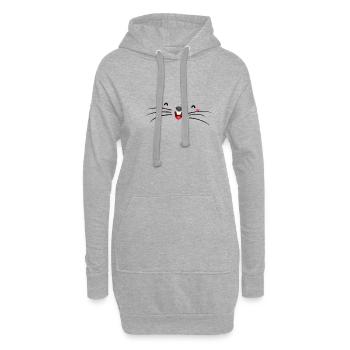 Süßes Weißes Maulwurfsgesicht - Hoodie-Kleid - Grau meliert - Vorne