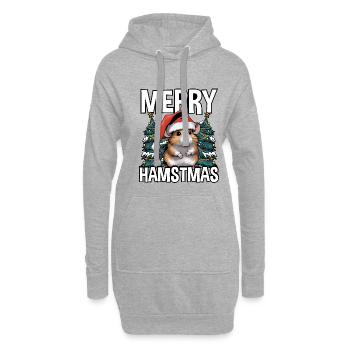 Hamstmas blancs mignons et joyeux - Sweat-shirt à capuche long Femme - gris chiné - Devant