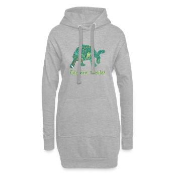 Tortue E 71 - Sweat-shirt à capuche long Femme - gris chiné - Devant