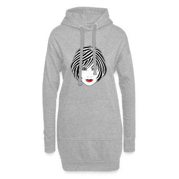 Portrait einer schönen Frau - Hoodie-Kleid - Grau meliert - Vorne