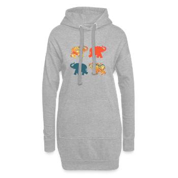 elefanten e 259 - Hoodie-Kleid - Grau meliert - Vorne