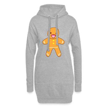Weihnachten - Hoodie-Kleid - Grau meliert - Vorne
