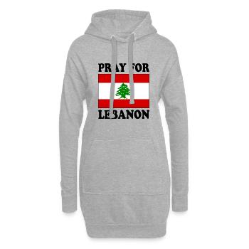 Pray for lebanon - Sweat-shirt à capuche long Femme - gris chiné - Devant