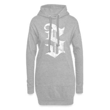 Tshirt alphabet initial S - Sweat-shirt à capuche long Femme - gris chiné - Devant