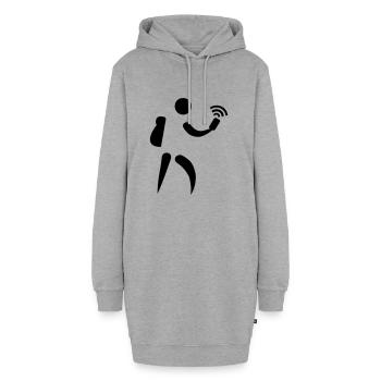 Geocaching - Hoodie-Kleid - Grau meliert - Vorne