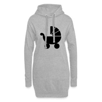 Poussette bébé - Sweat-shirt à capuche long Femme - gris chiné - Devant