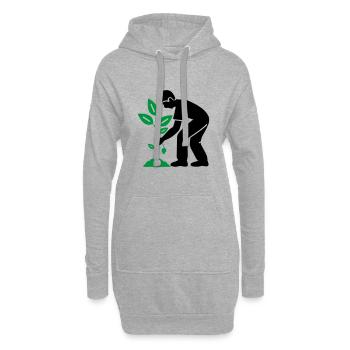 Plantes d’arbres Environnement de jardin - Sweat-shirt à capuche long Femme - gris chiné - Devant