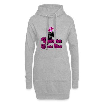 Farben änderbar | Einhorn Lovers Club - Hoodie-Kleid - Grau meliert - Vorne